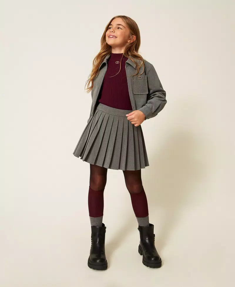 Short flannel skirt