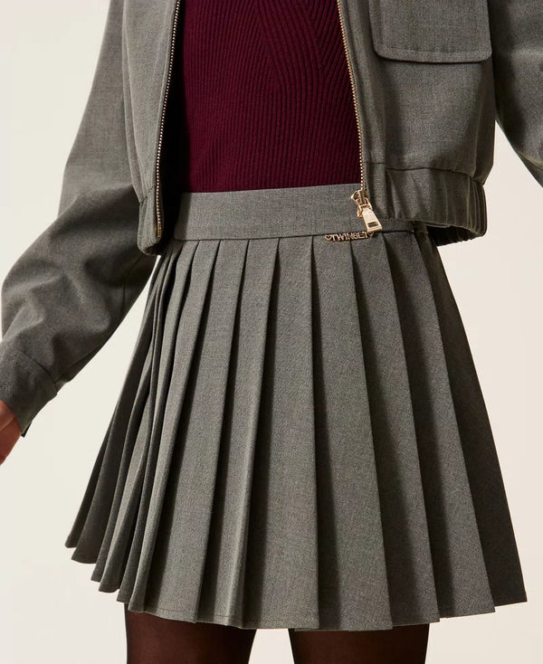 Short flannel skirt