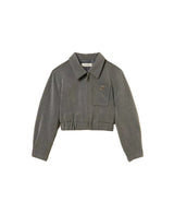 Cropped flannel jacket